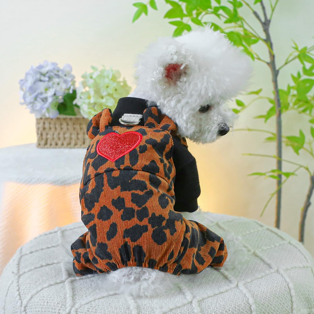 Dog Clothes Jumpsuit Stylish Winter Plaid Pet Shirts for Small Dogs Cute Floral Puppy Bib Overalls Classic Outfit Chihuahua Yorkies Boy Girl One Piece Birthday Holiday Apparel