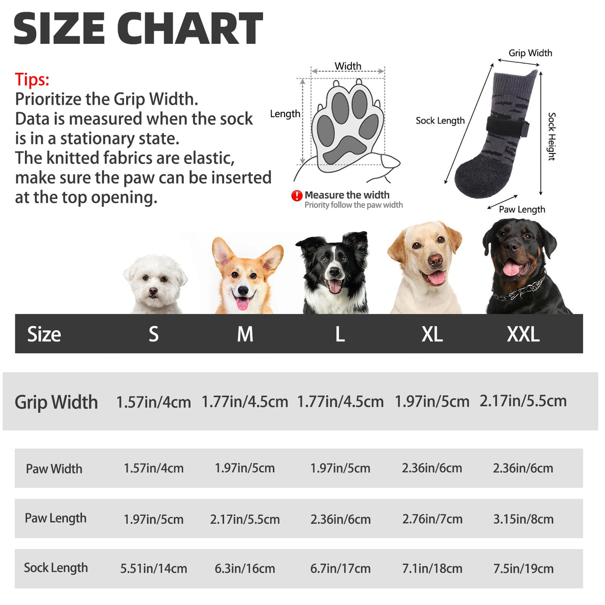 PUPTECK Anti Slip Dogs Shoes for Hot/Cold Pavement, Senior Booties, Rubber Boots & Paw Protectors for Small Medium Large Size Dogs to Prevent Licking, Grippy Socks for Hardwood Floors, Tiger XXL