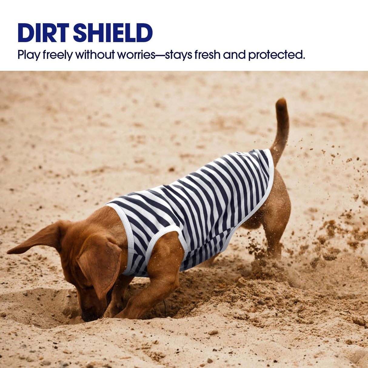 FUAMEY 2 Pack Dog T-Shirts for Small Dogs,Puppy Lightweight & Breathable Sleeveless Shirts Soft Dog Tee Pet Vest T Outfit Dogs Striped Tank Tops Blue S