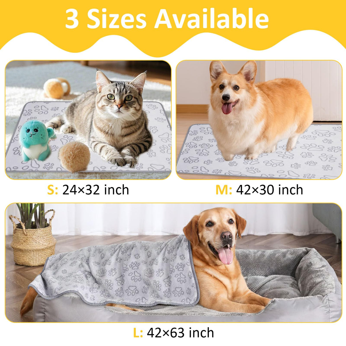Dog Blankets for Medium Dogs, Cat, Premium Soft Dog Blankets for Small Dog Washable, Puppy Blanket Dogs Essentials for Puppies (3, Grey, 41" x 30")