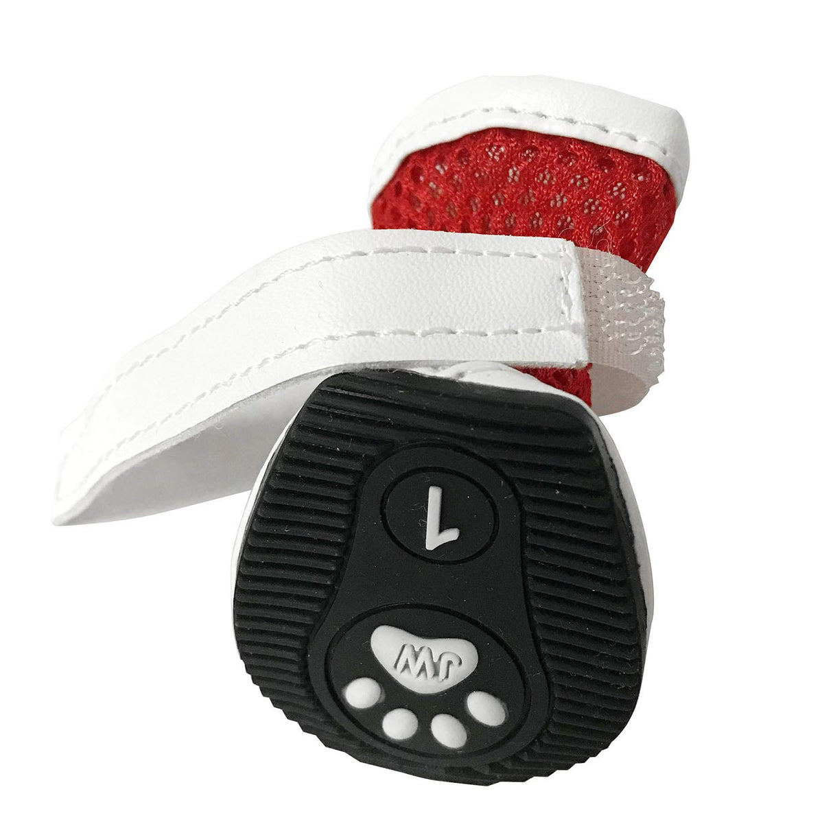 ZUNEA Small Dog Shoes for Hot Pavement Summer Breathable Mesh Boots Adjustable Non Slip Zipper Pet Dogs Booties White PU Paw Protector Red 3#