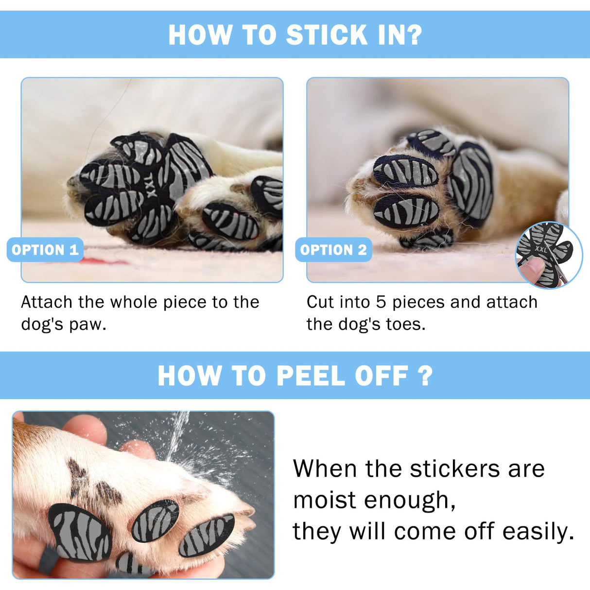 SCENEREAL Dog Paw Protector Anti-Slip Grips to Keeps Dogs from Slipping On Hardwood Floors, Best for Summer Hot Pavement, Dog Shoes Booties Socks Replacemen L 36 Pieces