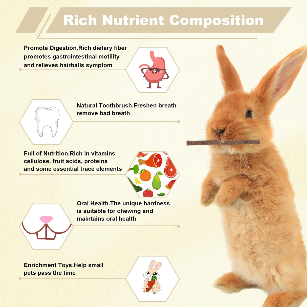 ARTKIDA 900g Apple Sticks Wood Chew Sticks Toys for Rabbits Chinchillas Guinea Pigs Hamsters Bunny Molar Chew Treats Toys for Teeth, Small Animals Snacks