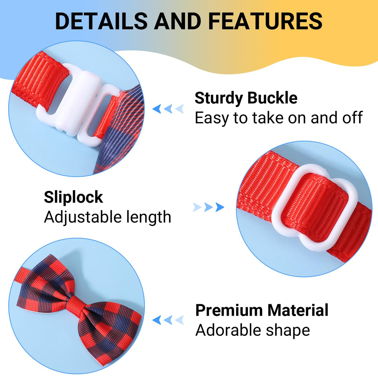 Segarty Small Dog Bow Tie, 40 Pack for Dogs, Adjustable Bowties for Large Puppy and Cats, Neck Bows Collar Bulk Assorted Grooming Accessories for Birthday Wedding Party Holiday Festival