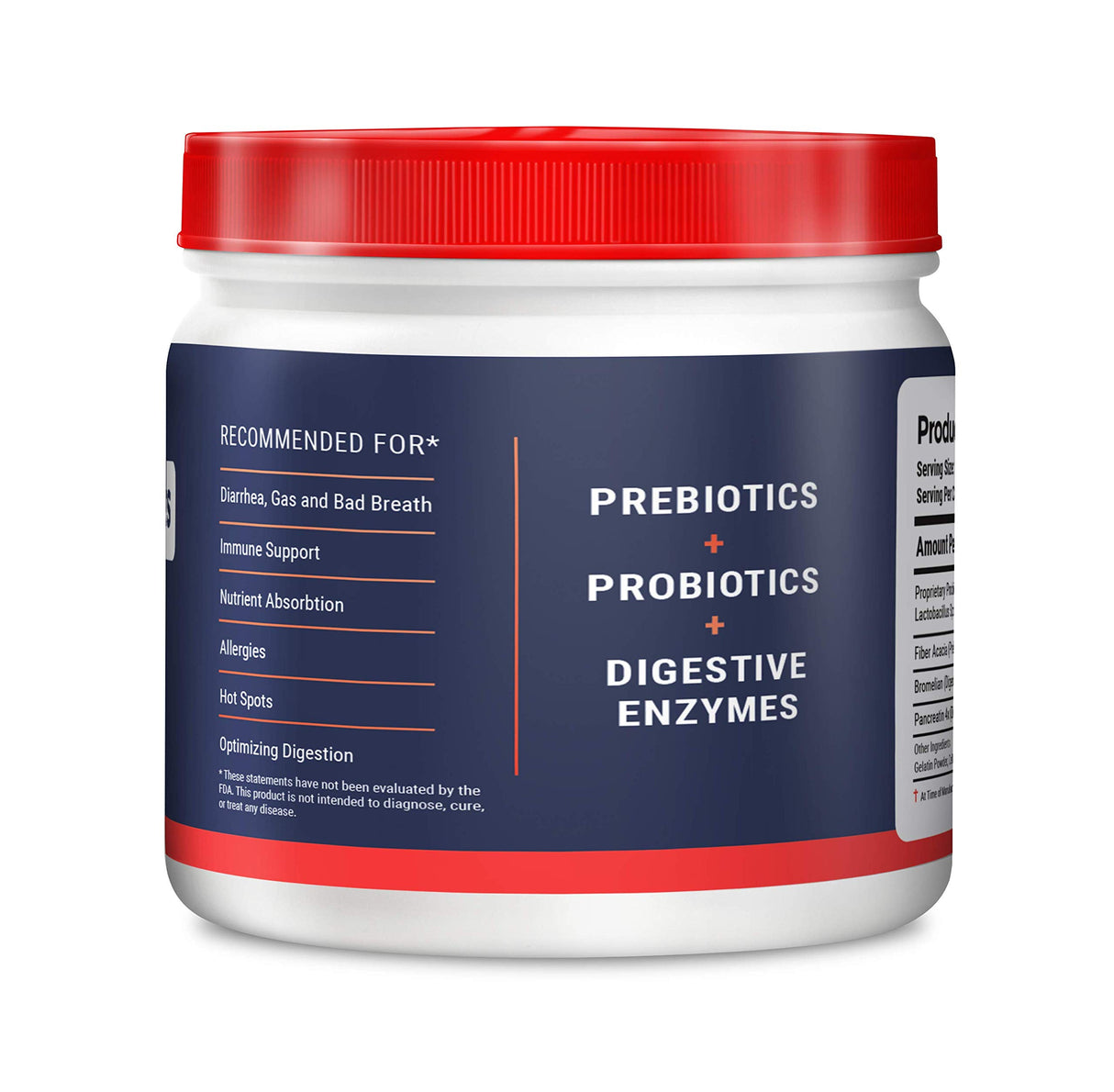 Geneflora Digestive Enzymes Prebiotics & Pet Probiotics for Dogs Powder, Cat, Rabbit, & Dog Probiotics for Yeast, Itchy Skin, and Itchy Ears, 3.2 Ounces