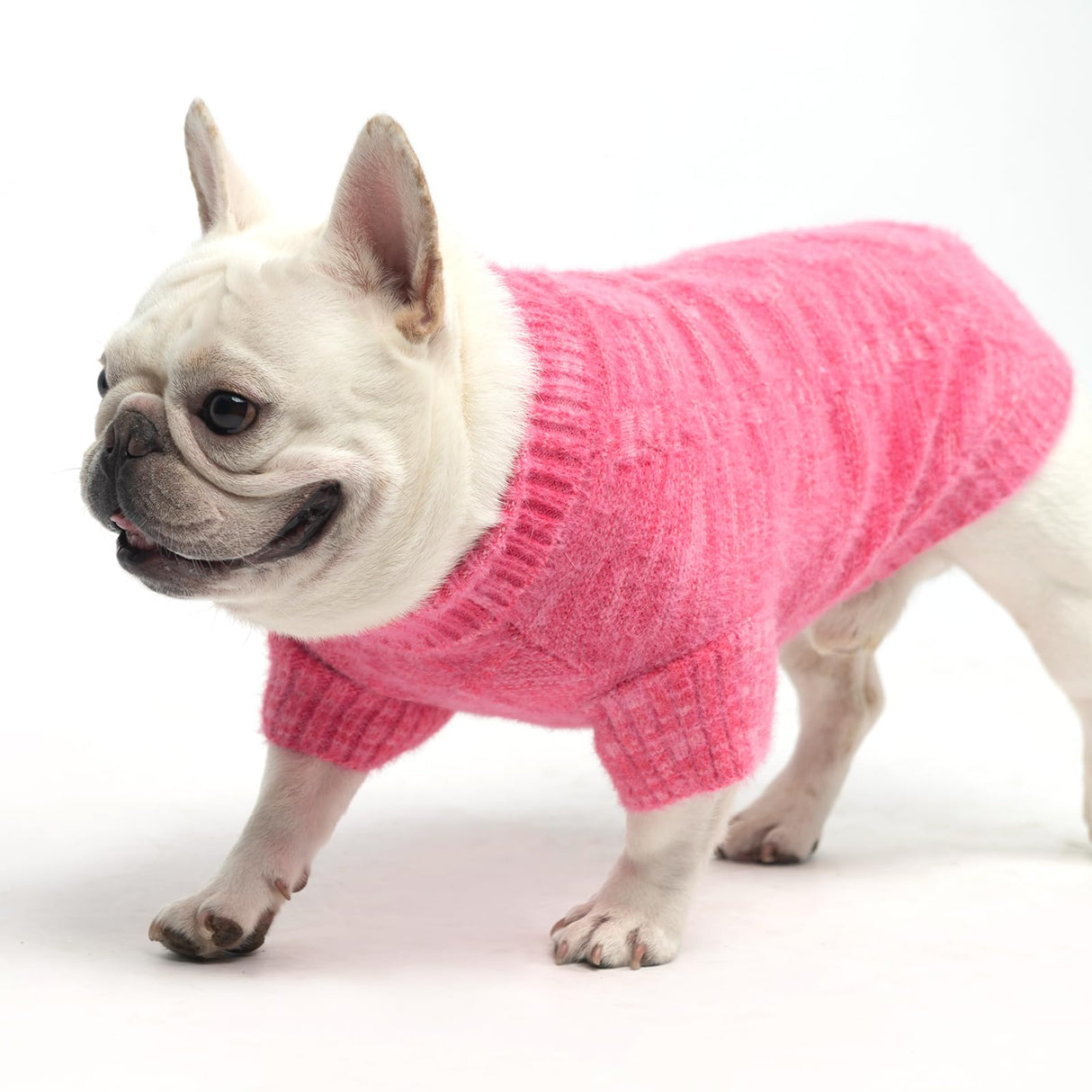 KOOLTAIL Dog Sweater, Fuzzy Thick Super Soft Warm Dog Winter Sweater Turtleneck Pullover for Cold Weather, Knitted Fleece Pet Fall Clothes Coats for Small Medium Large Dogs Puppy Girls Boys Pink ML