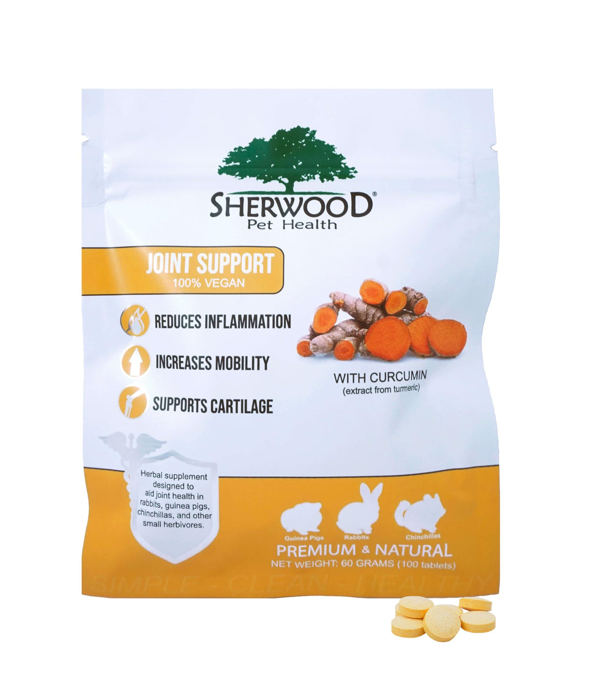 Vegan Joint Support by Sherwood Pet Health (100 Tablets - 50 Grams)