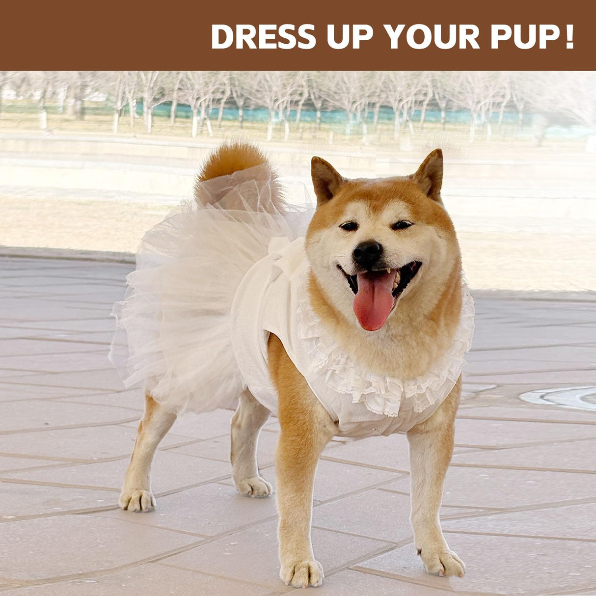 UOSIA Formal Dog Dresses for Large Dogs White Dog Bridesmaid Birthday Party Tutu Dress with Tulle Lace & Bow Decor Summer Pet Princess Costume for Female Dogs,3XL