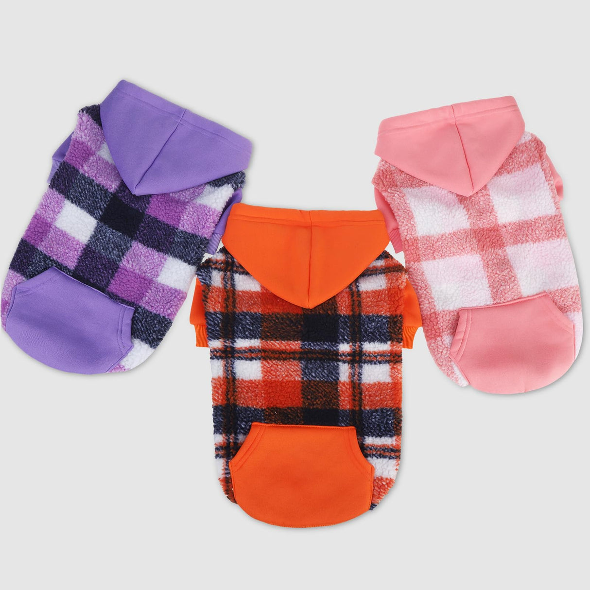PUPTECK Dog Hoodie Puppy Sweatshirt Warm Dog Sweater Winter Clothes Cold Weather Coats for Small Medium Large Dogs, Purple, S/M
