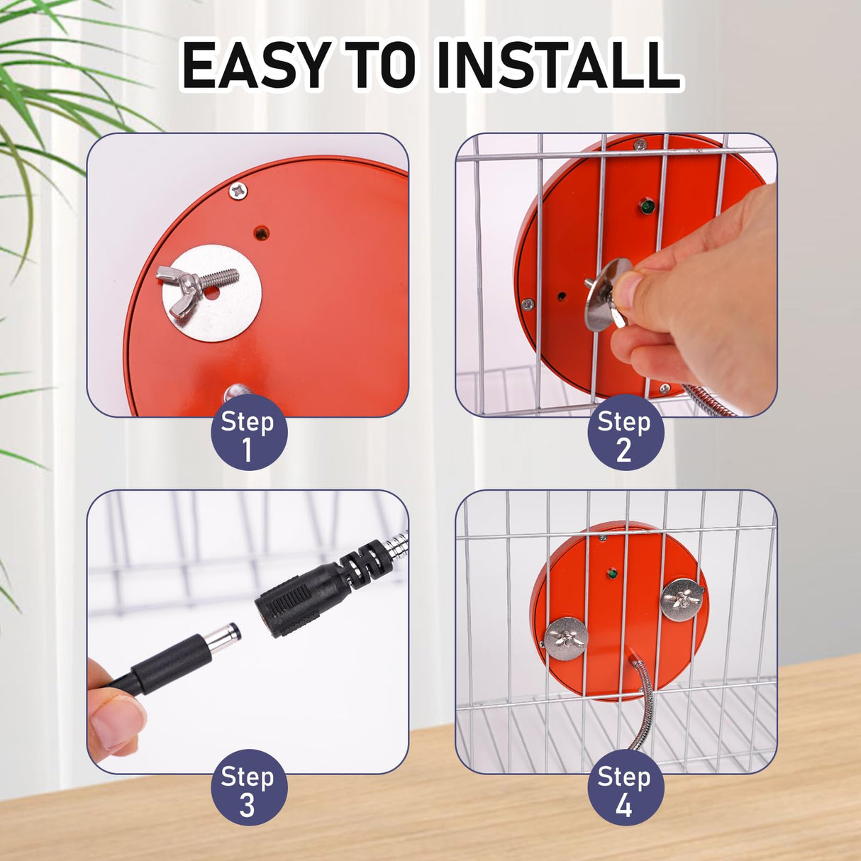 KHEARPSL Bird Heater for Cage, Bird Warmer with Mirror Birdcage Heater 12V Bird Heater Pad Bird Heating Plate for Conure Cockatiels Parrots Cocktail African Grays