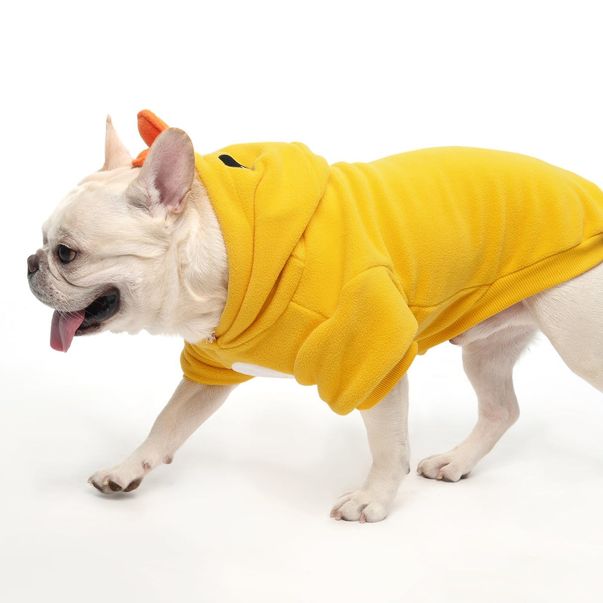 KOOLTAIL Dog Duck Costume Clothes, Funny Dog Outfits Fleece Sweater Hoodie, Pet Cute Halloween Cosplay Cold Weather Coats with Leash Hole for Small Medium Large Dogs Pug Pitbull Corgi Puppy, Yellow SM