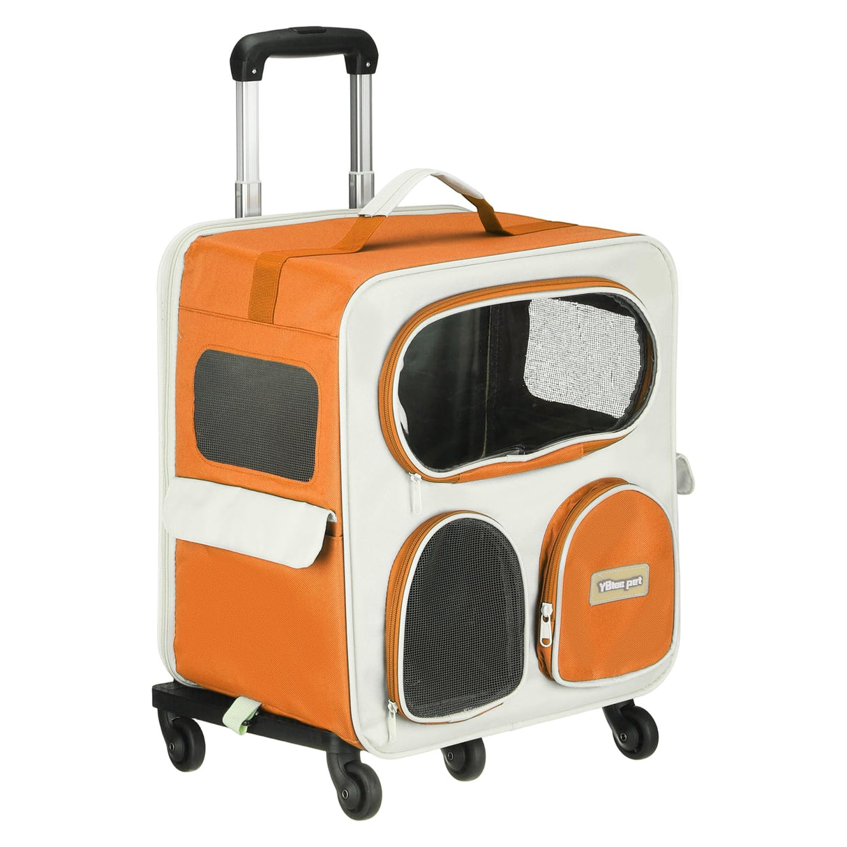 PETAXCELL Pet Backpack Carrier, Portable and Ventilated, Nylon Dogs Cats and Small Animal Travel Bag 14.17", (Orange, 1 Pcs), Intended for Hiking/Camping/Traveling