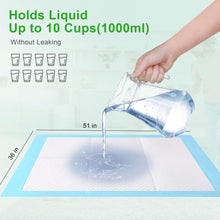 Load image into Gallery viewer, SUPRONLOVE Pee Pads for Dogs & Cats, Extra Large 36"X51", 40 Count, Blue, Polymer, Polyethylene (PE), Fluff Pulp, 6 Layers, Disposable Pet Training Pads