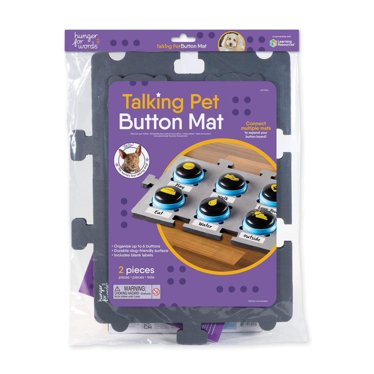 Hunger for Words Talking Pet Button Mat - 1 Piece Single, Pet Supplies, Dog Training and Obedience Games