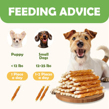Load image into Gallery viewer, MON2SUN Dog Treats, Rawhide Twist Chicken Hide Sticks, Suitable for Puppy and Small Dogs, 5 Inch (Chicken, 14.11 oz)