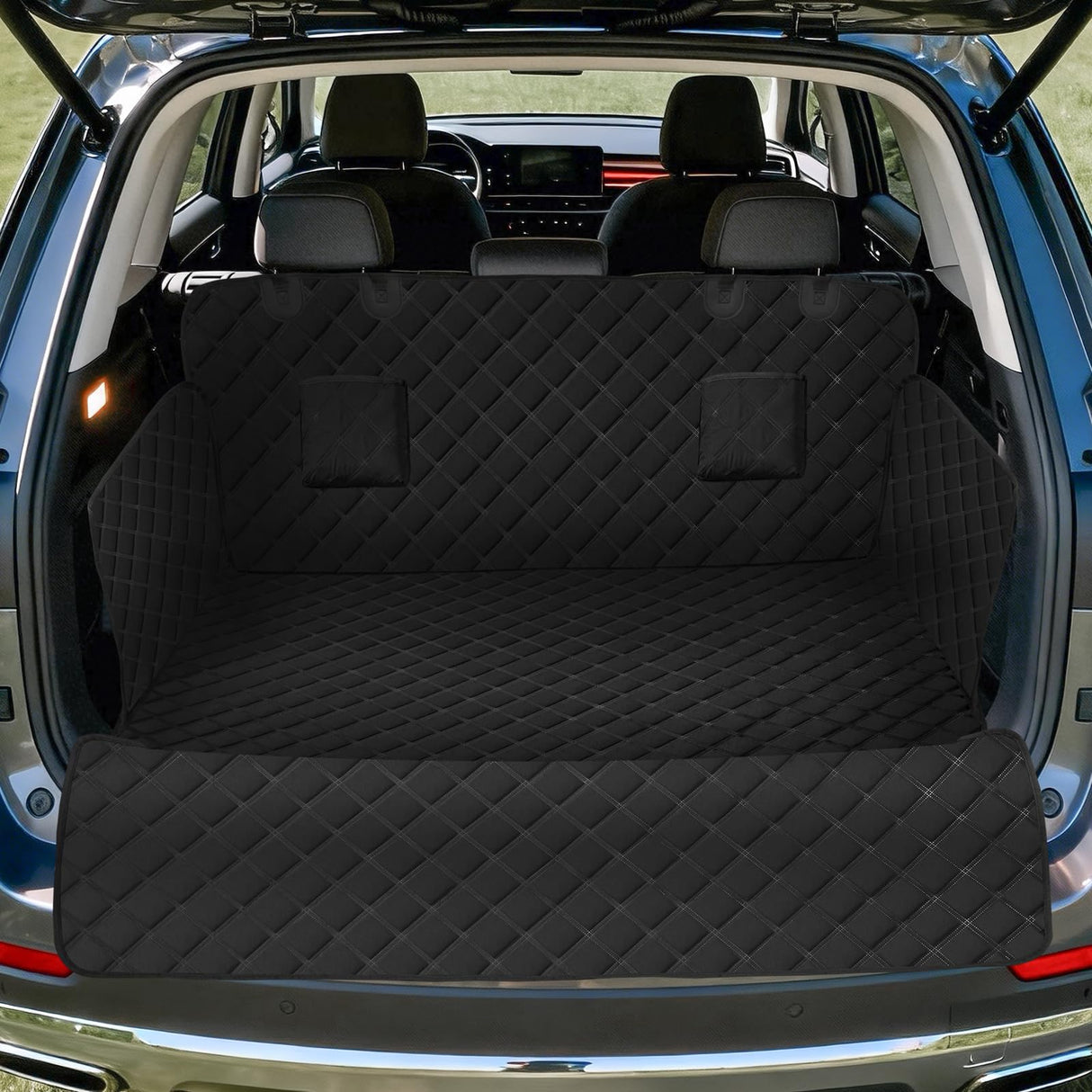 Sanqitara SUV Cargo Liner for Dogs, Waterproof Pet Cargo Cover Dog Seat Mat for SUVs Sedans Vans with Bumper Flap Protector, Non-Slip, Large Size Universal Fit
