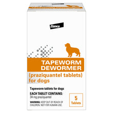 Load image into Gallery viewer, Elanco Tapeworm Dewormer (praziquantel tablets) for Dogs, 5 Count (Pack of 1) Praziquantel Tablets for Dogs and Puppies 4 Weeks and Older