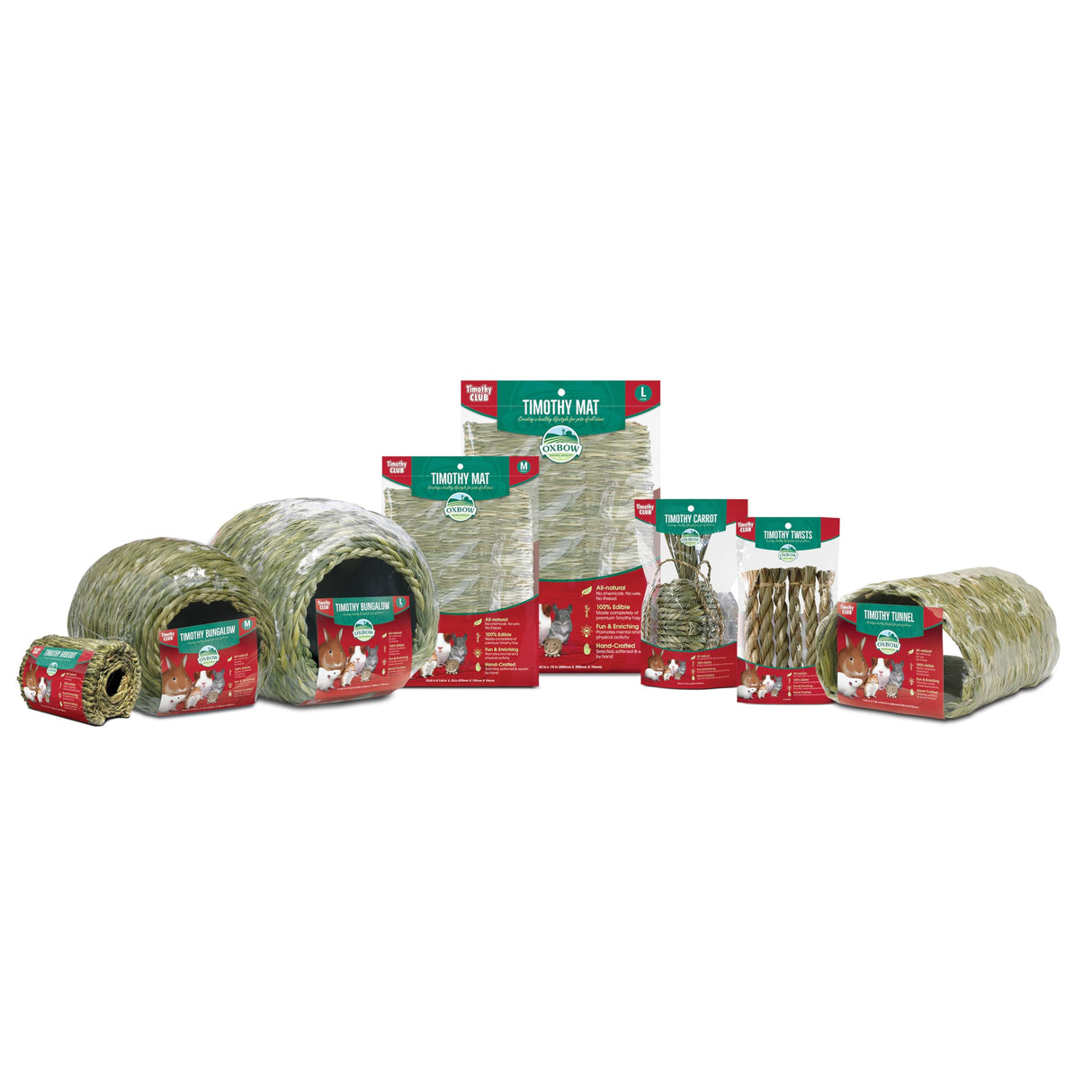 Oxbow Timothy Hay Bungalow, Rabbit & Guinea Pig Hideout, Edible & Hand-Woven Bunny House, No Wires or String, Small Pet Accessories, for Rabbits, Guinea Pigs, Chinchillas & Rats, Medium