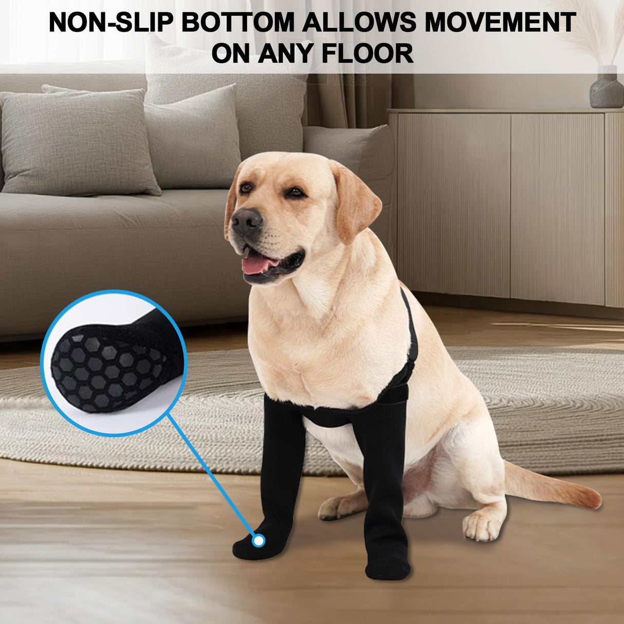 yreoner Dog Recovery Socks - Waterproof Non-Slip Boots for Wound Protection & Anti-Licking, Post-Surgery Care and Skin Condition Protection (Black, 2XL)