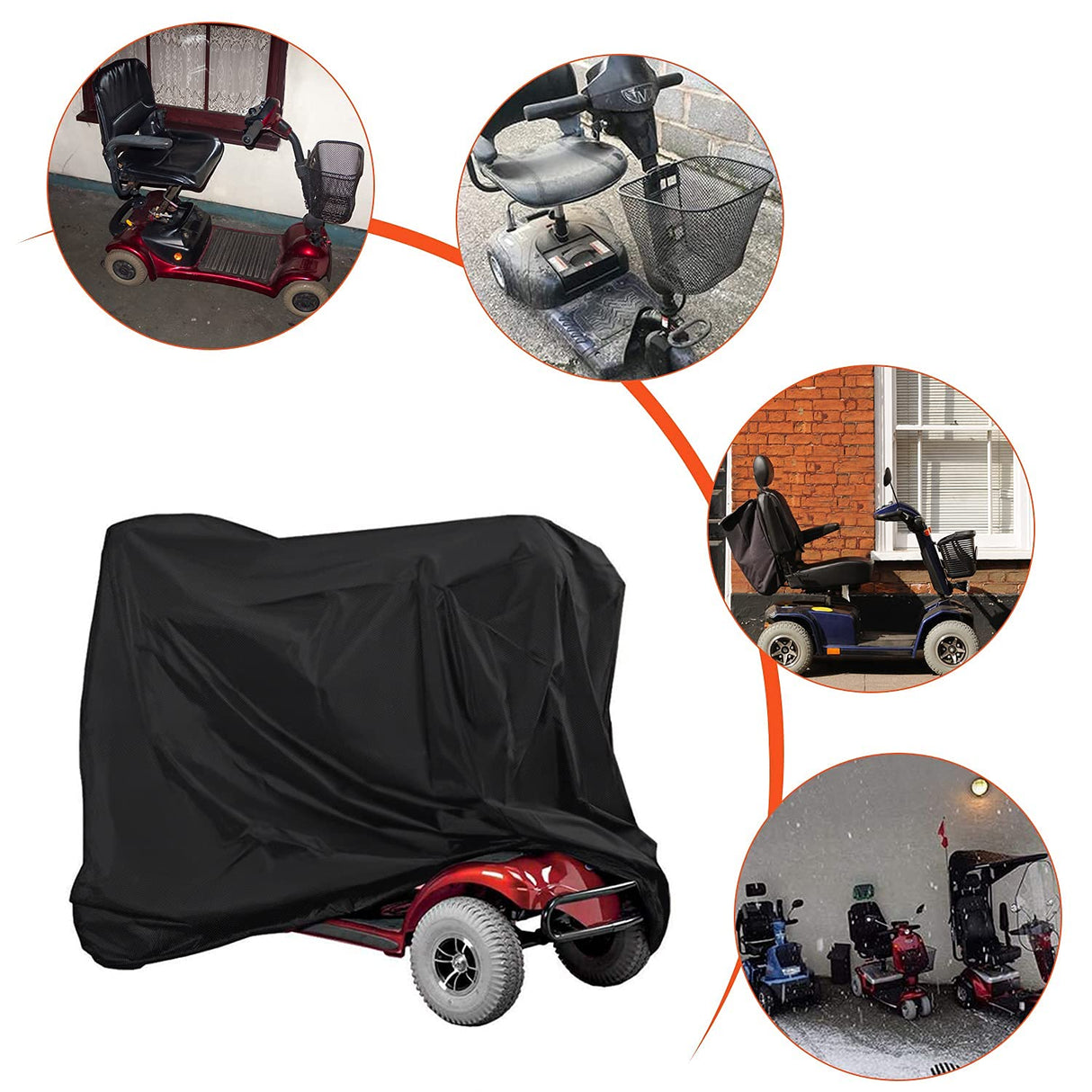 Mobility Scooter Cover,Waterproof Scooter Cover Wheelchair Cover for Storage,Mobility Scooter Accessories for All-Weather Outdoor Protection Dust Cover - 55"x 26" x 36" (L x W x H)