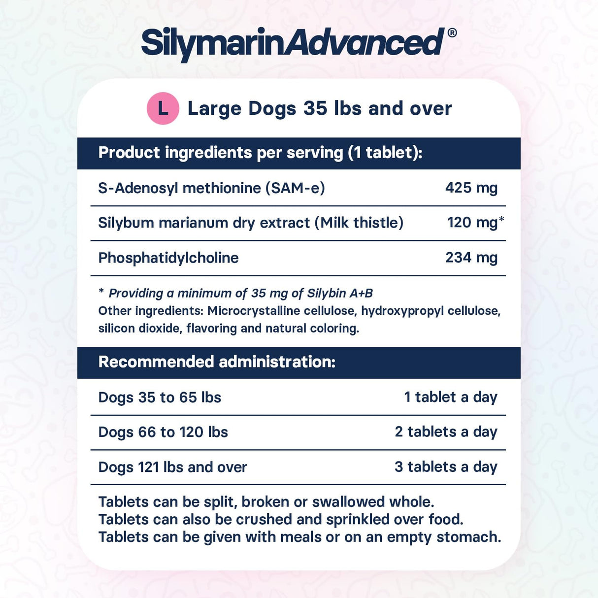 SilymarinAdvanced Liver Health Supplement for Large Dogs - Milk Thistle for Dogs Liver Support with S-Adenosylmethionine (Same) & Silybin - 30 Tablets