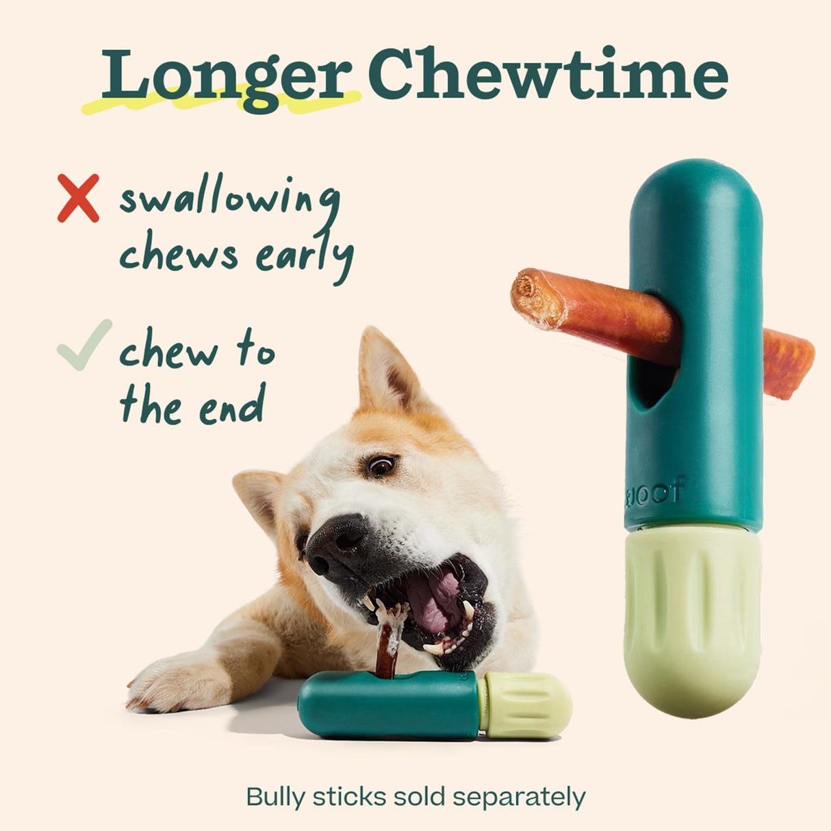 WOOF BullySafe - Bully Stick Holder - Durable Dog Chew Holder for Safe, Long-Lasting Play - Easy to Clean - No More Swallowed Ends