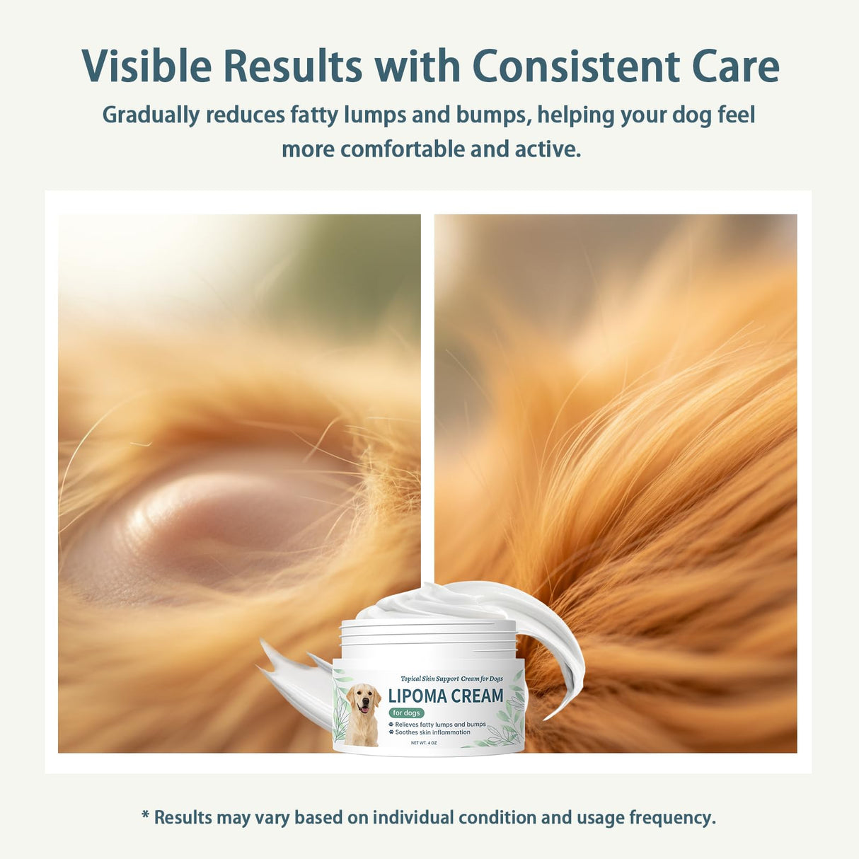 Lipoma Treatment for Dogs with DMSO, Natural Cream for Fatty Lump & Bump Relief, Soothes Inflammation & Swelling, Gentle Non-Surgical Support, Skin Health with Arnica & Turmeric