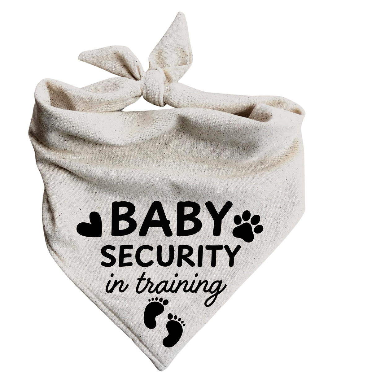 Baby Security in Training Dog Bandana Pregnancy Announcement Natural Cream Minimal Style (X-Large)