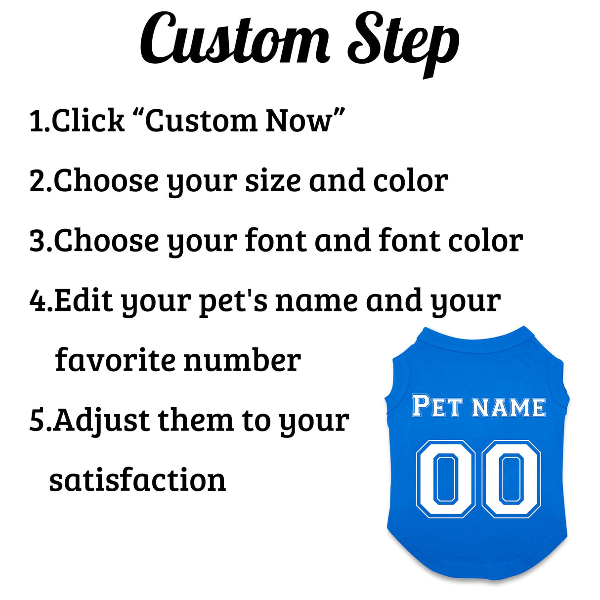 Customized Dog Jersey Shirt, Breathable Doggy Football Tee, Lightweight Sleeveless Vest Pet Clothes Personalized Pet Shirt Custom with Name/Text/Photo/Logo(Custom Dog Jersey)