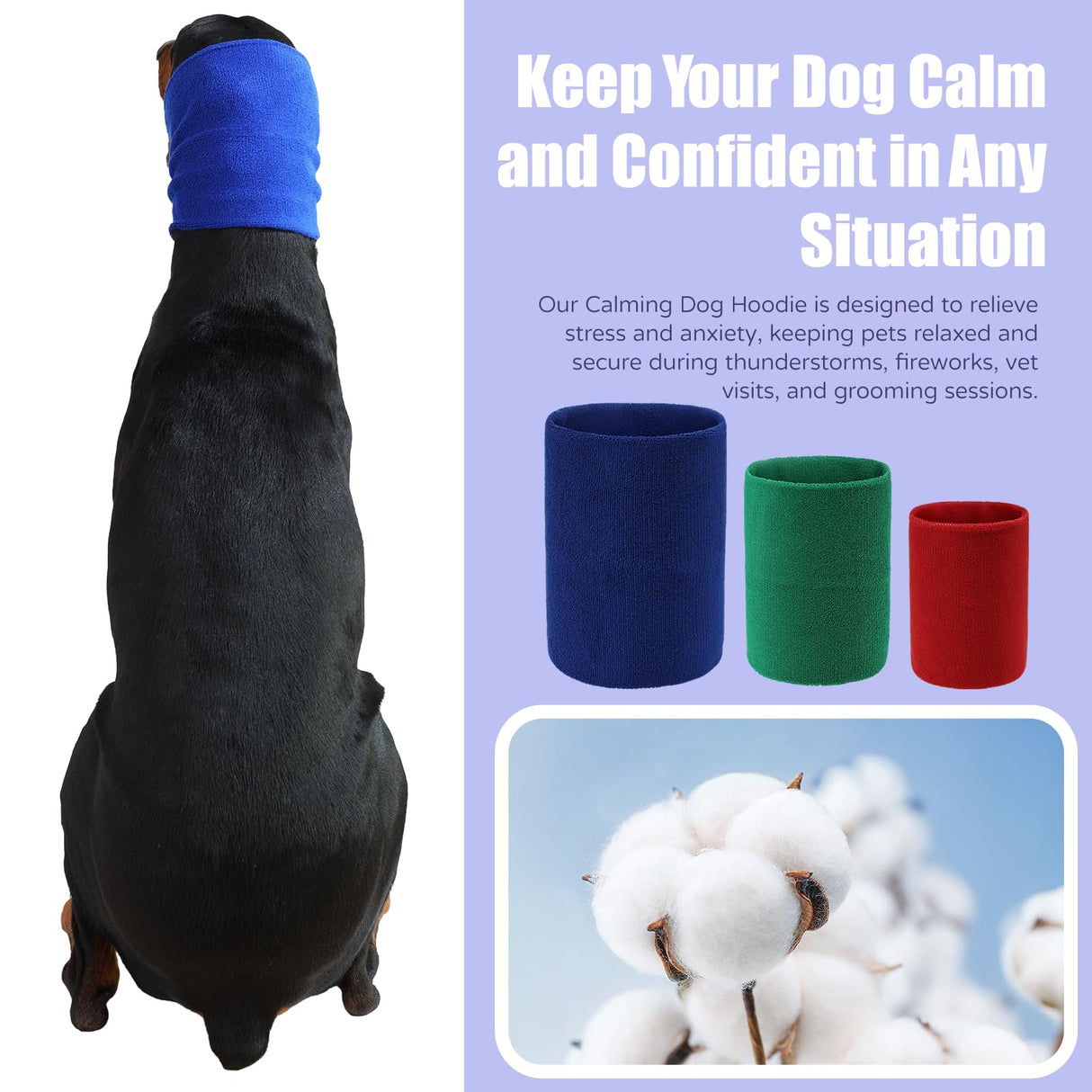 Harbyel 3 Pack Bundle (S, M, L) Dog & Cat Calming Hoodie - Anxiety Relief Ear Protector, Noise-Canceling Head Cover for Grooming, Bath, Force Drying, Thunder & Fireworks
