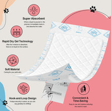 Load image into Gallery viewer, OOMICAT Dog Diapers Liners, 150 Ct, Super Absorbent Booster Pads for Male Dog Wraps and Female Dog Diapers, Lnnovative Hook-and-Loop Tape Design, Super-fit & No Shifting, Small Dog Diaper Pads