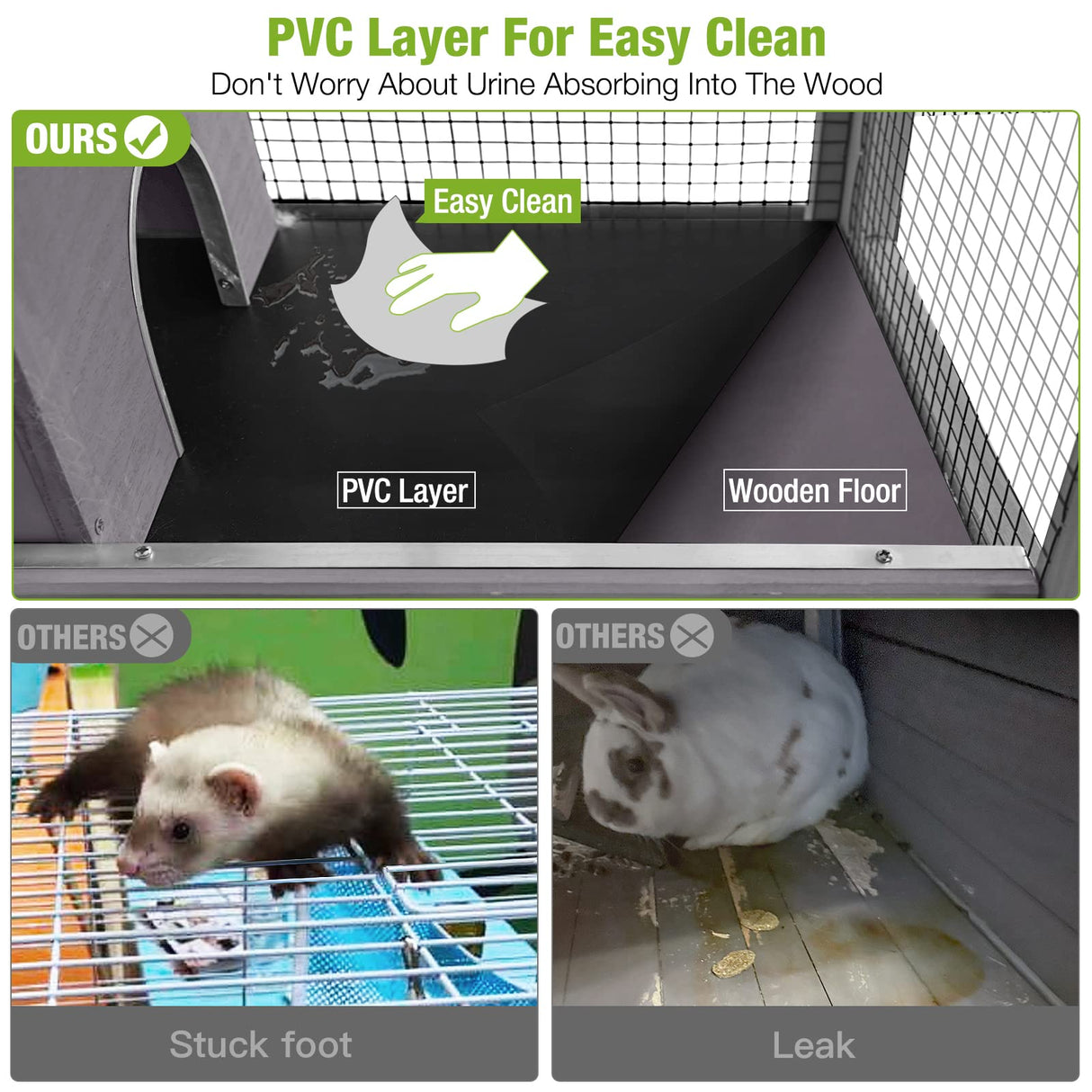 GUTINNEEN Ferret Cage Rat Cage 5 Levels Small Animal Cage for Chinchilla, Hedgehogs, Squirrel, Chameleon, Lizard, Gerbils Anti-Chewing