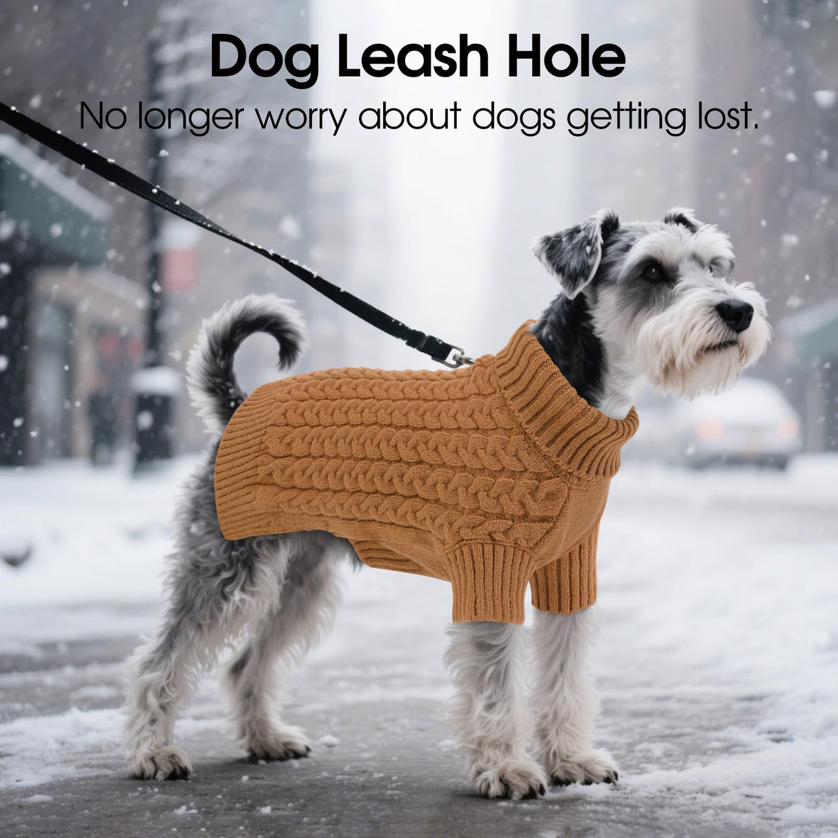 SAWMONG Dog Sweater, Dog Sweaters for Small Dogs Girls Boys, Pullover Turtleneck Knitted Doggy Sweatshirt, Cold Weather Pet Clothes(Khaki, Small