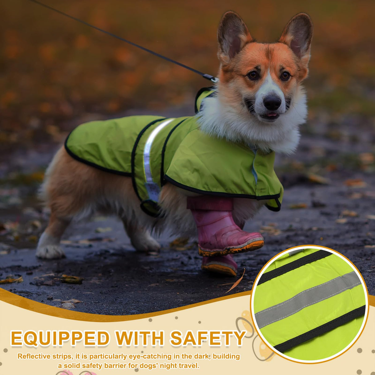 PETAXCELL Dog Raincoat, Dog Rain Jacket Waterproof Jacket Reflective Adjustable Hooded Pet Rain Coat with Leash Hole, (Red, 3XL), Intended for Large Medium Small Puppies