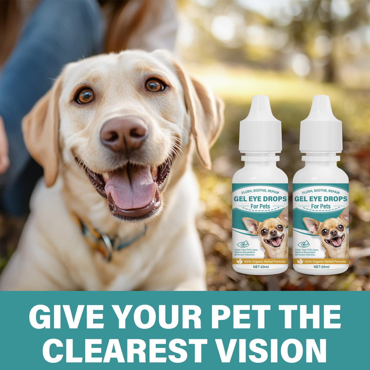 UQWUQW Cataract Drops for Dogs - Pet Gel Dog Eye Drops for Relieving Itching and Irritation, Removing Stains, Improving Vision - Safe for All Animals (40 ml)