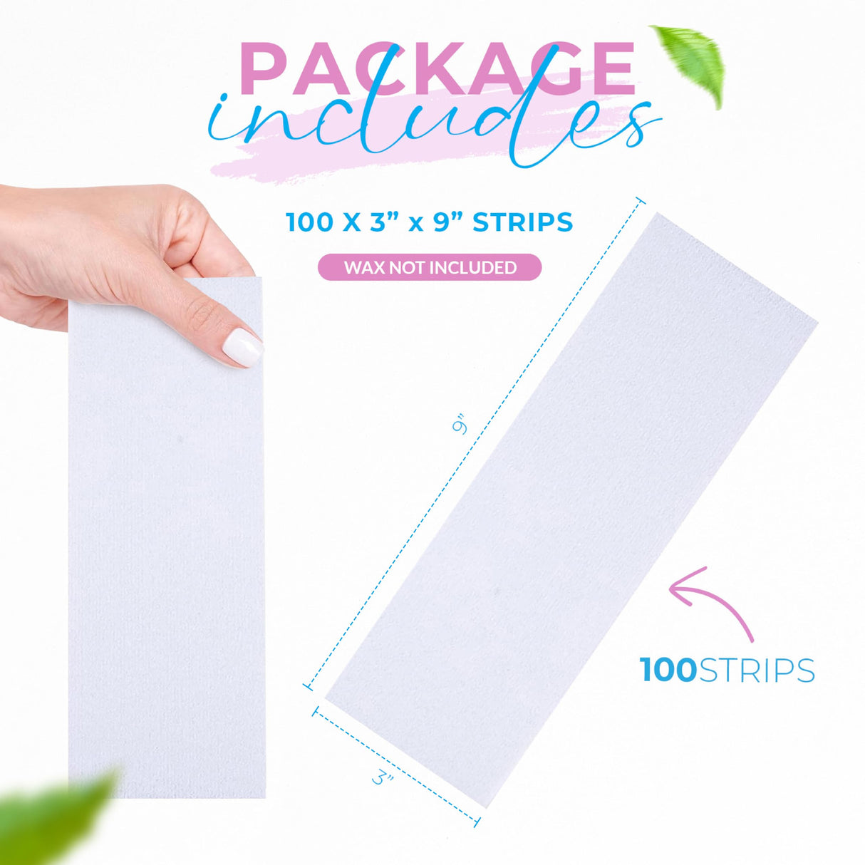 Non Woven Large 3x9 Body and Facial Wax Strips (100)