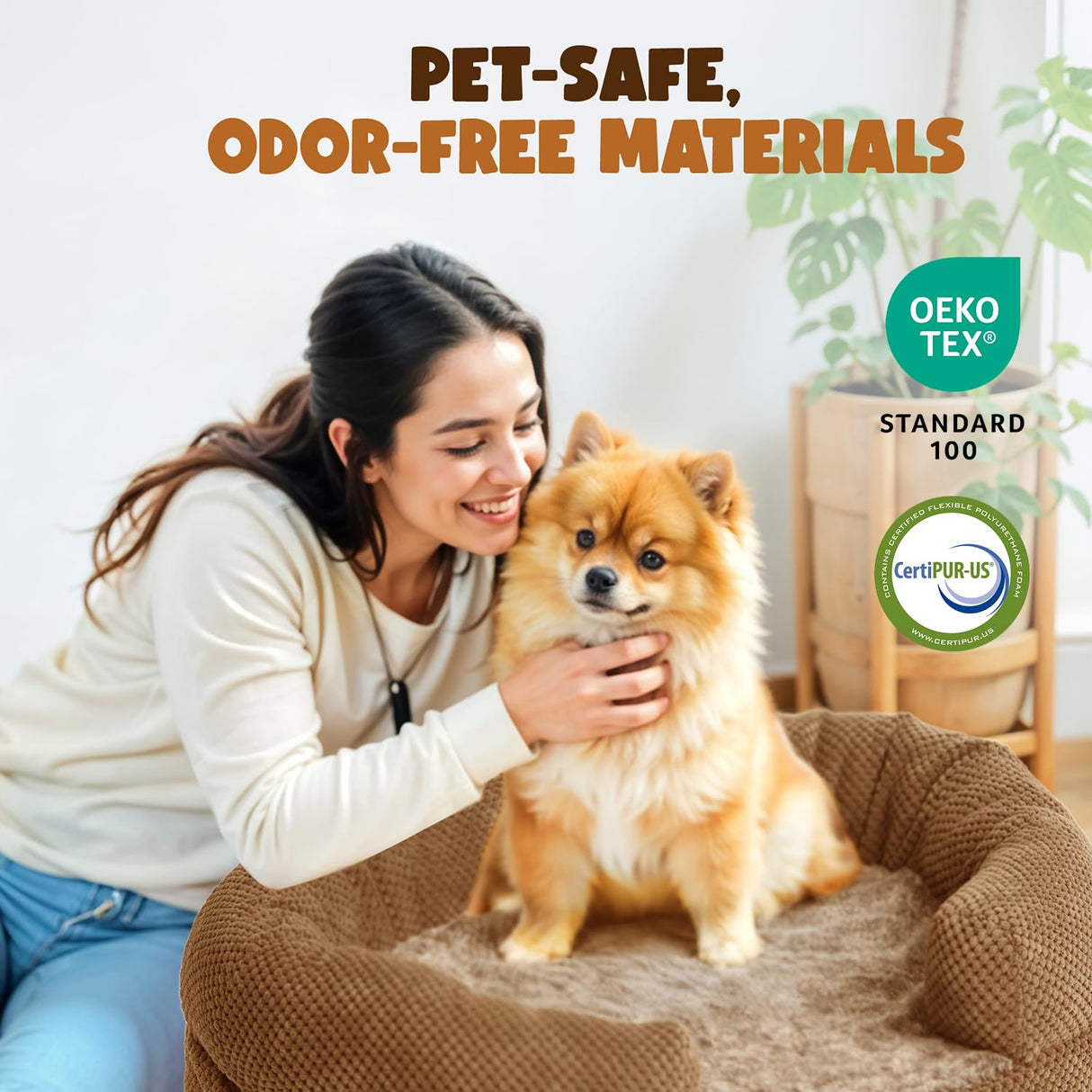 Miorun Orthopedic Dog Bed for Extra Large Dogs – 48"x36" XL Waterproof Memory Foam Pet Couch with Bolster Sides, Washable Removable Cover, Non-Slip Bottom, Joint Support Dog Sofa Bed for Large Breeds