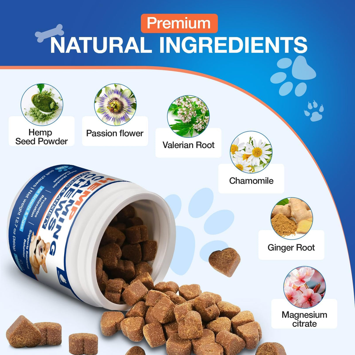 MaxHemp Calming Chews for Dogs - Advanced Hemp Dog Calming Chews- Anxiety Relief Treats for Composure, Separation, Barking, Thunderstorms, Stress Relief - Hiр and Jоint Supplement -180 Soft Treats