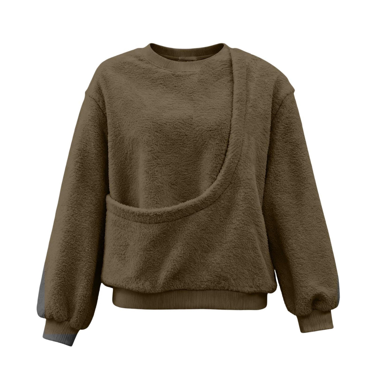 BJUTIR Kokopaws Pet Sling Sweatshirts For Women Long Sleeve Fleece Sharpa Kangaroo Pouch Hoodie For Dogs Pet Carrier Pullover Animal Holder Tops Brown,S