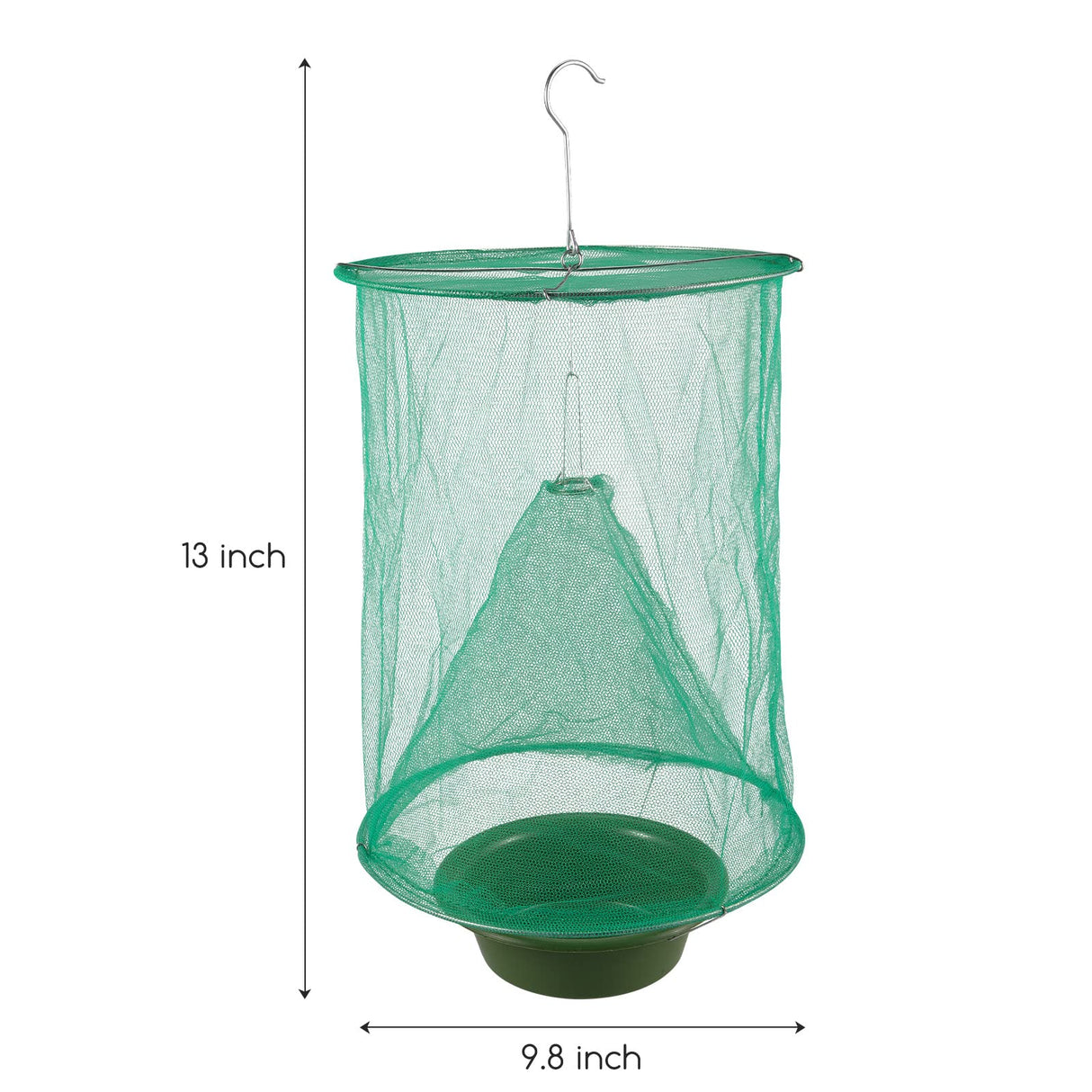 Ranch Fly Traps Outdoor Hanging Stable Fly Trap Reusable Fly Killer Cage Fly Catcher Bag with Bait Tray,Fly Repellent for Outdoor and Indoor Hanging Farms,Stable,Garden,Orchard,Park (12 Pack)