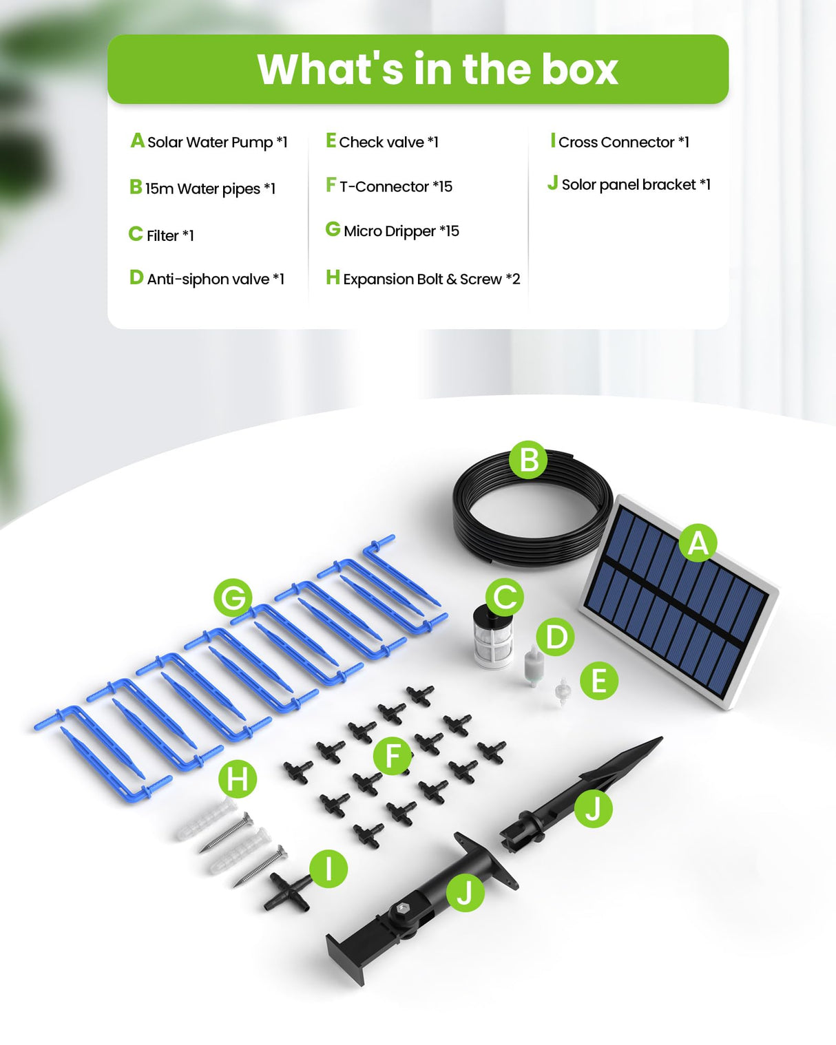 RAINTPOINT Solar Automatic Drip Irrigation Kit System,Solar Garden Watering System with 100% Anti-Siphoning Device, Easy DIY Plant Watering Devices with 6 Timing Modes for 10-15 Potted Plants