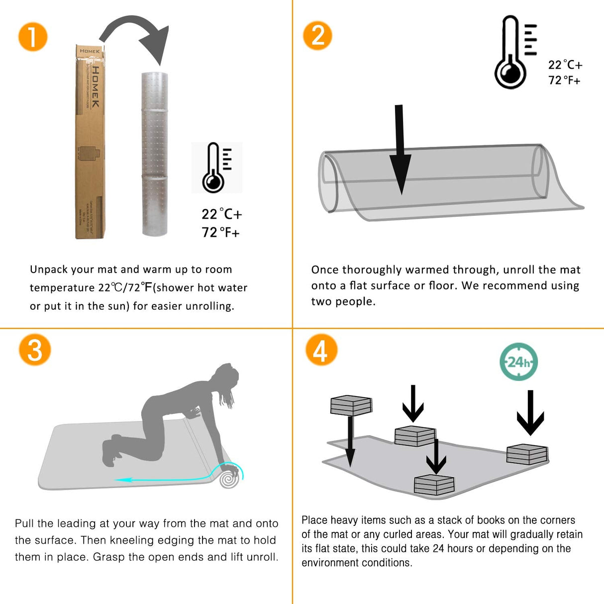 HOMEK Office Chair Mat for Carpet, 46" x 60" Studded Desk Chair Mat for Low Pile Carpeted Floors, Transparent Carpet Protector Mat for Office Chairs