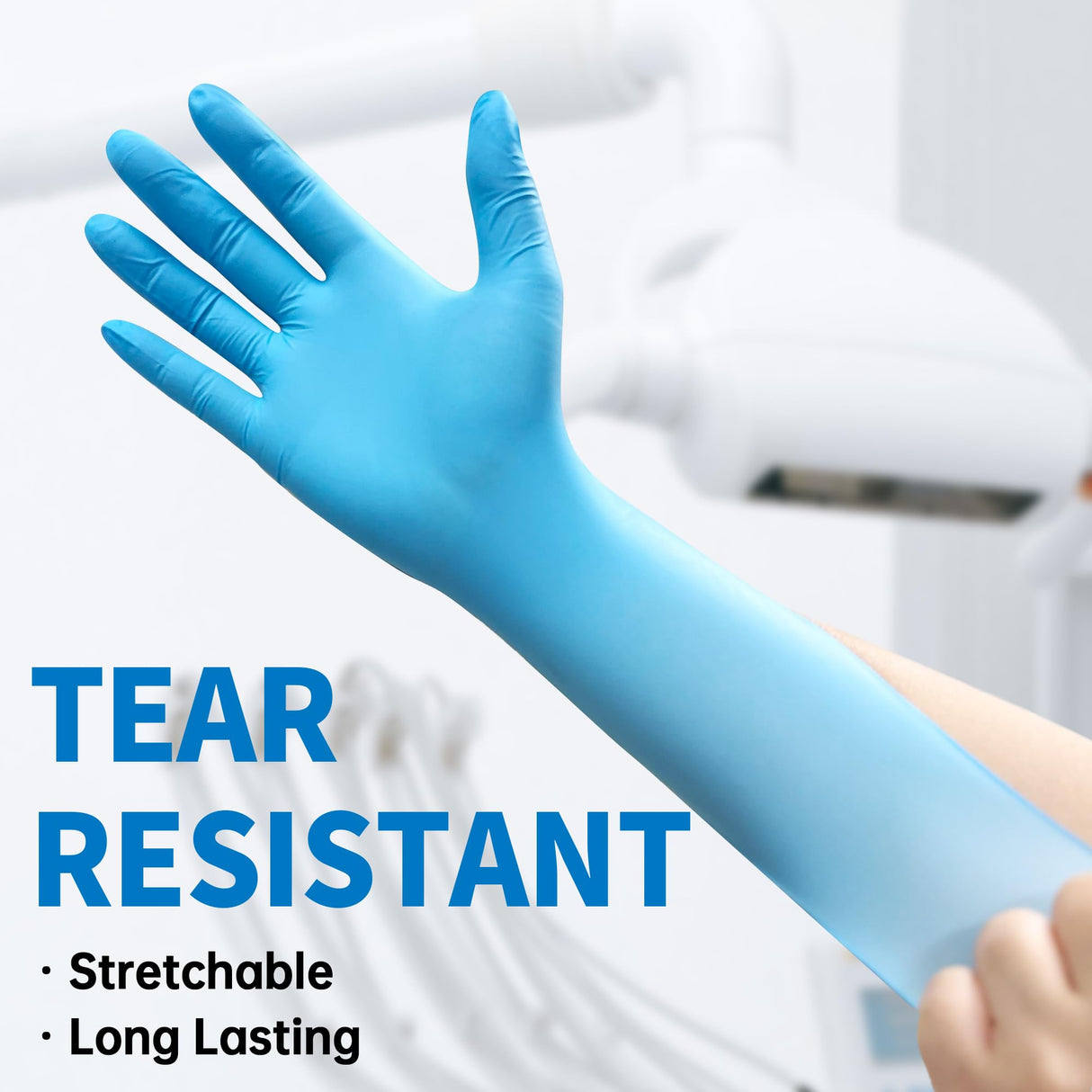 Powder-Free Nitrile Exam Gloves, 4.5 Mil, 100 Pcs Blue Disposable Latex-Free Food-Safe Medical Cleaning Cooking Gloves (Medium)
