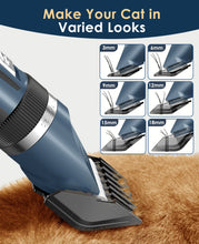 Load image into Gallery viewer, oneisall Quiet Cat Clippers for Matted & Long Hair, 2-Speed Cordless Pet Shaver Grooming Kit for Cats, Small Dogs & Animals (Blue)