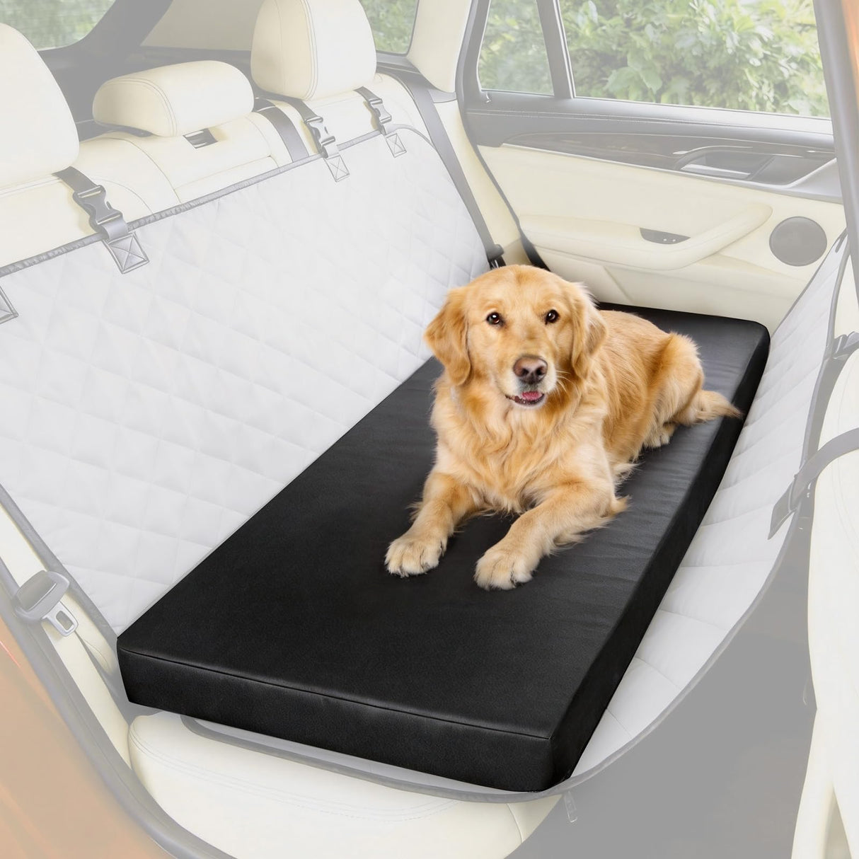 Bhyhok Waterproof Dog Mat for Car Backseat 3.14 Inch Thick Non-Slip Backseat Pet Mat with 600D Oxford Cover and High-Density Foam, Suitable for Cars Suvs Sedans (53.8 * 24 Inch)