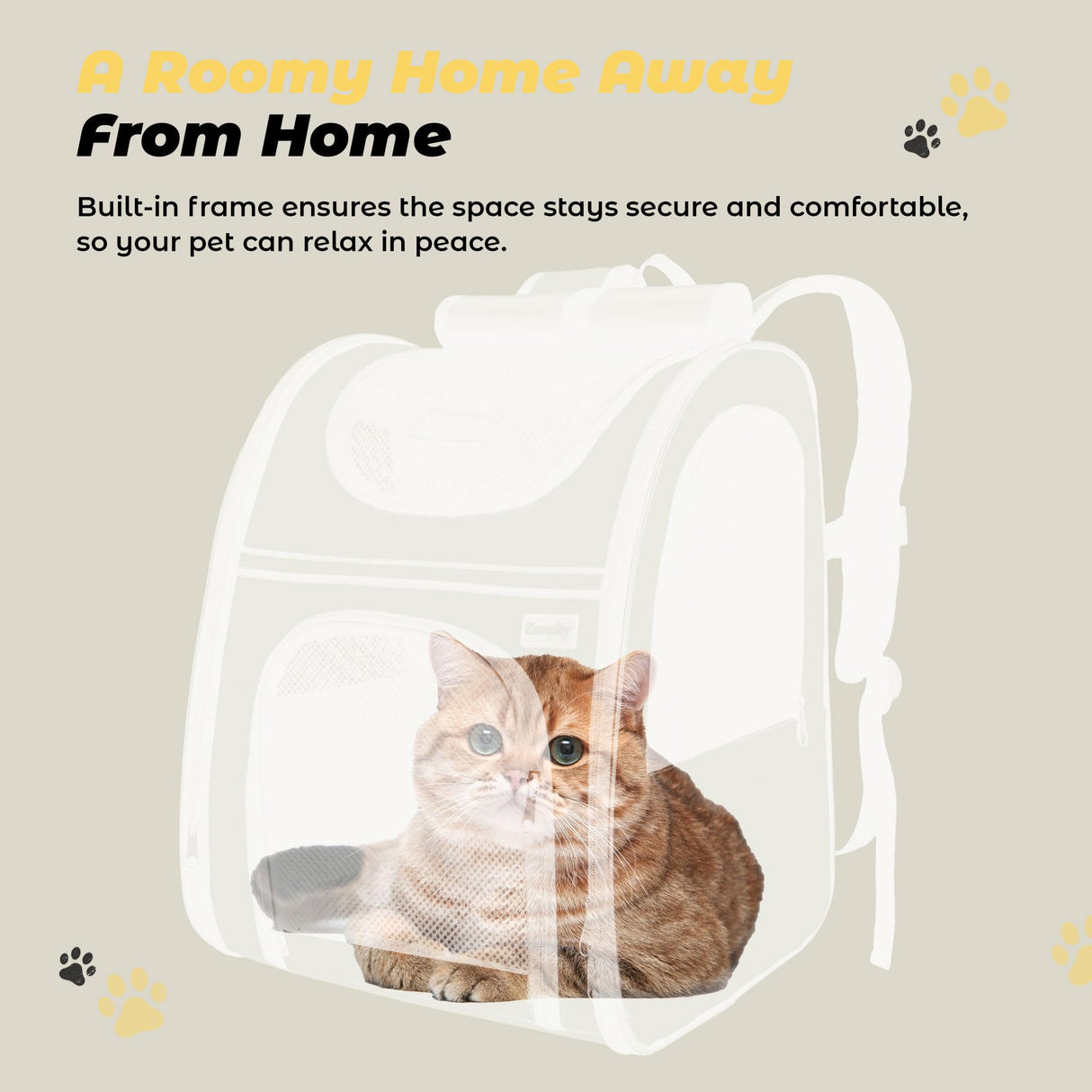 Zavothy Cat Backpack Carrier, Expandable Airline Approved Pet Backpack for Small Cats & Dogs, Breathable Mesh Cat Carrier Backpack with Padded Bottom, Foldable Travel Bag – Black