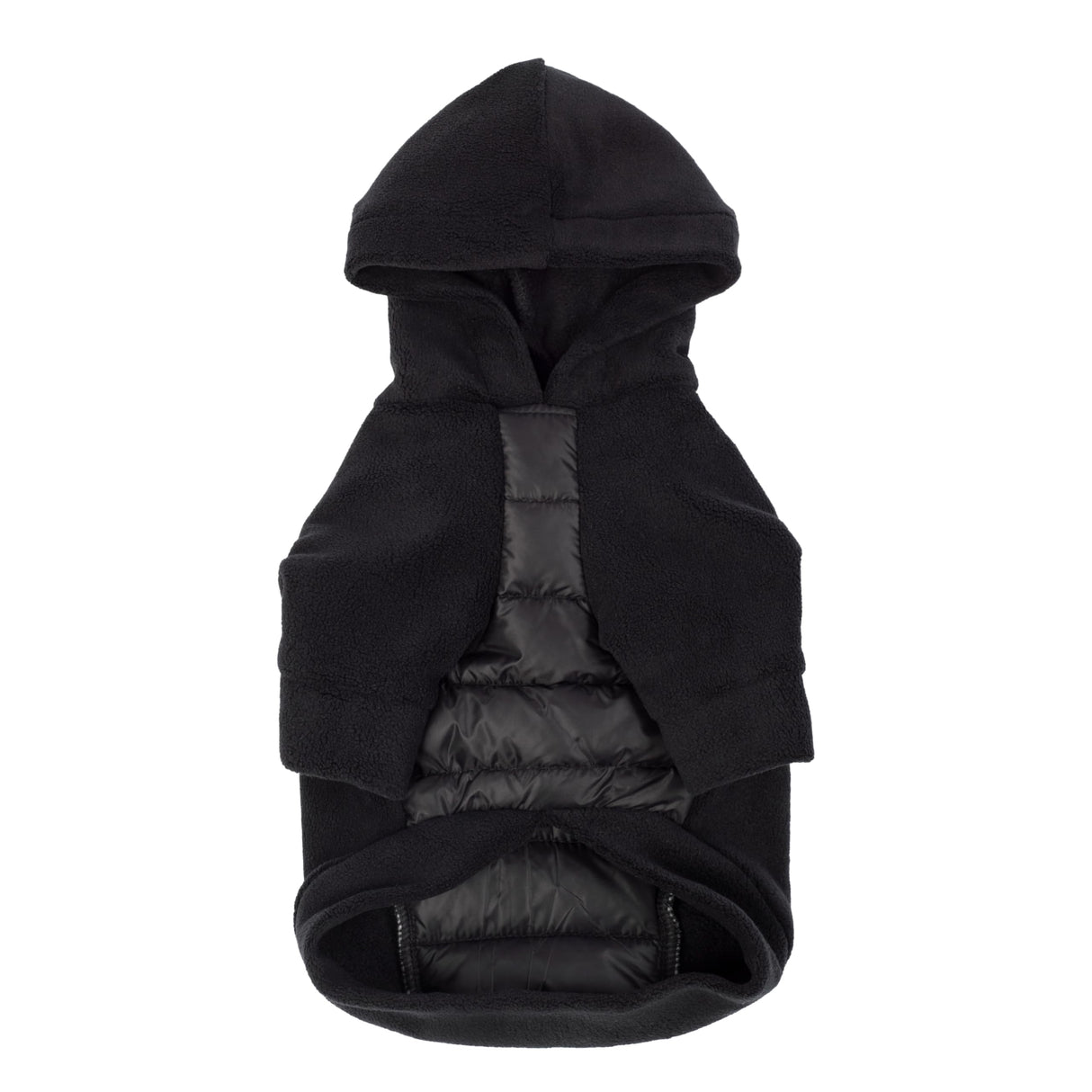Fitwarm Quilted Fleece Dog Hoodie, Warm Coat, Winter Clothes for Small Dogs Boy Girl, Lightweight Pet Hooded Outfit, Black, XXL