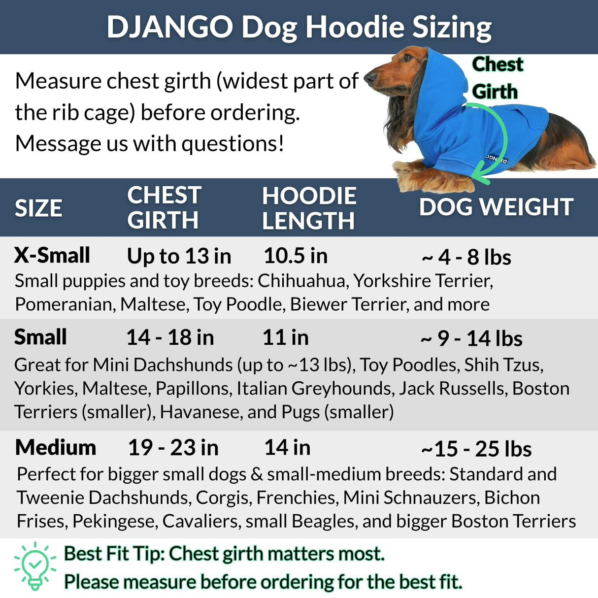 DJANGO Dog Hoodie – Warm Winter Dog Sweater & Fully Lined, Cozy Sweatshirt for Small & Medium Dogs, Dachshunds – Soft, Stretchy, Puppy Hoodie with Leash Portal, Elastic Waistband – Quartz Pink, Small