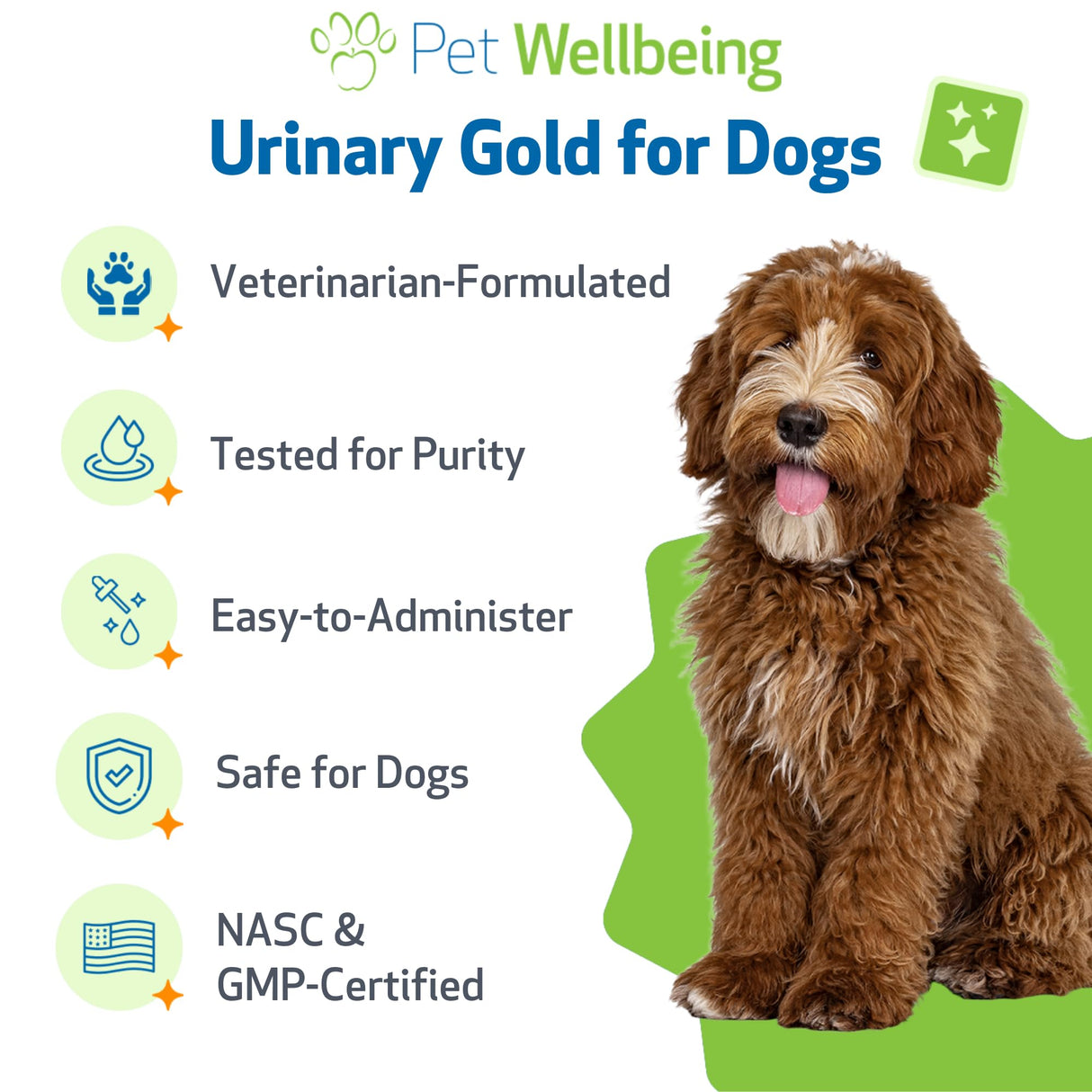 Pet Wellbeing Urinary Gold for Dogs - Vet-Formulated Multi-Herb Urinary Tract Support - Bladder Health & Urinary System Wellness - Natural Dog Supplement - Liquid Formula 2 oz (59ml)
