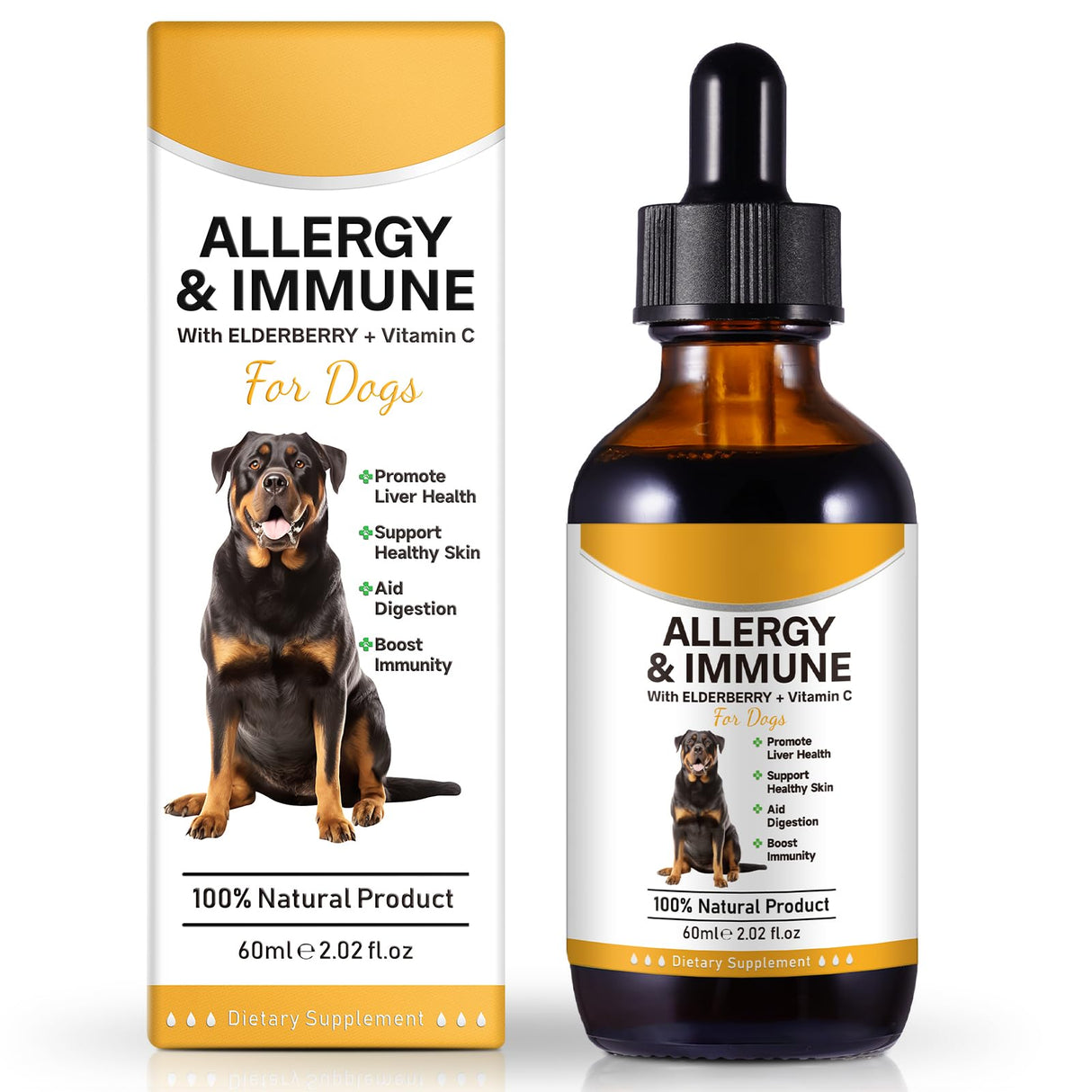 Allergy Relief Drops for Dogs,Allergy and Immune,Immune Support Supplement,Dog Supplement,Natural Pet Supplement for Dog Allergy Relief with Turmeric & Milk Thistle